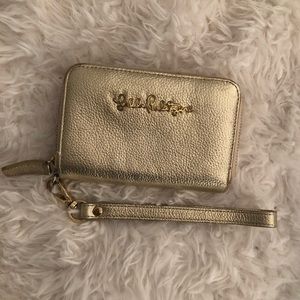 Lilly Pulitzer Gold Wristlet